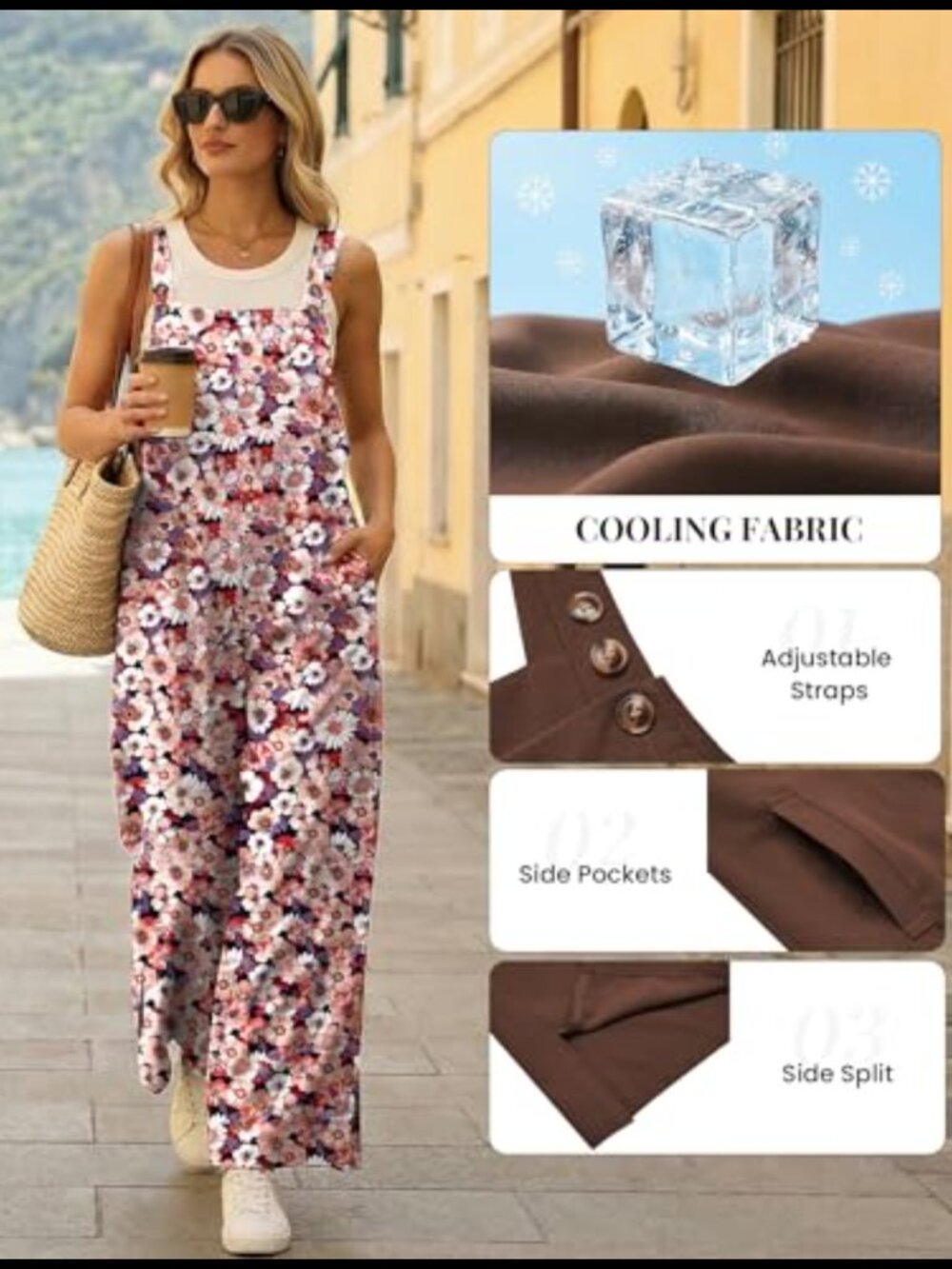 Loose Fit Wide Leg Jumpsuit With Pockets View 3